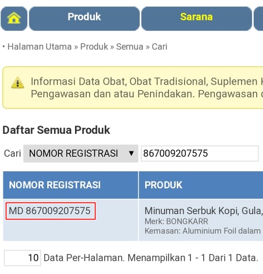 kopi bongkar bpom