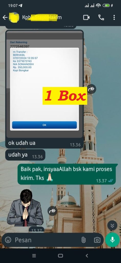 transfer kopi bongkar 1 box 1