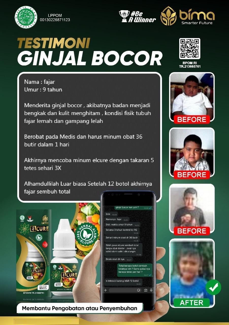 testimoni elcure ginjal bocor