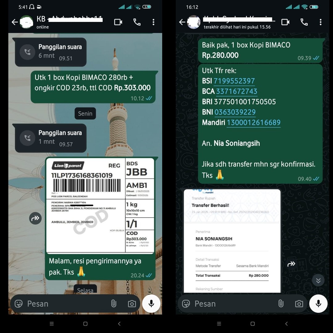 bukti transfer bimaco