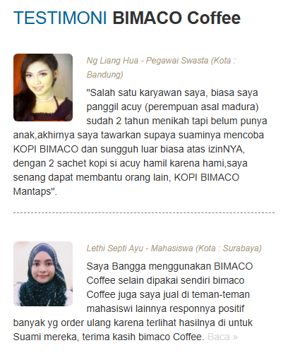 testimoni kopi bimaco